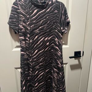 Torrid Pink and Black Zebra Knit Skater Dress